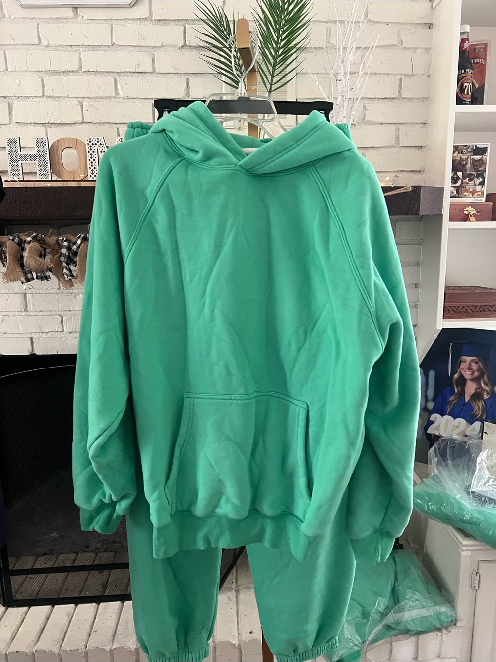 Panache Apparel Mint Green Plush Jogger Sweat Set - Picture 10 of 14